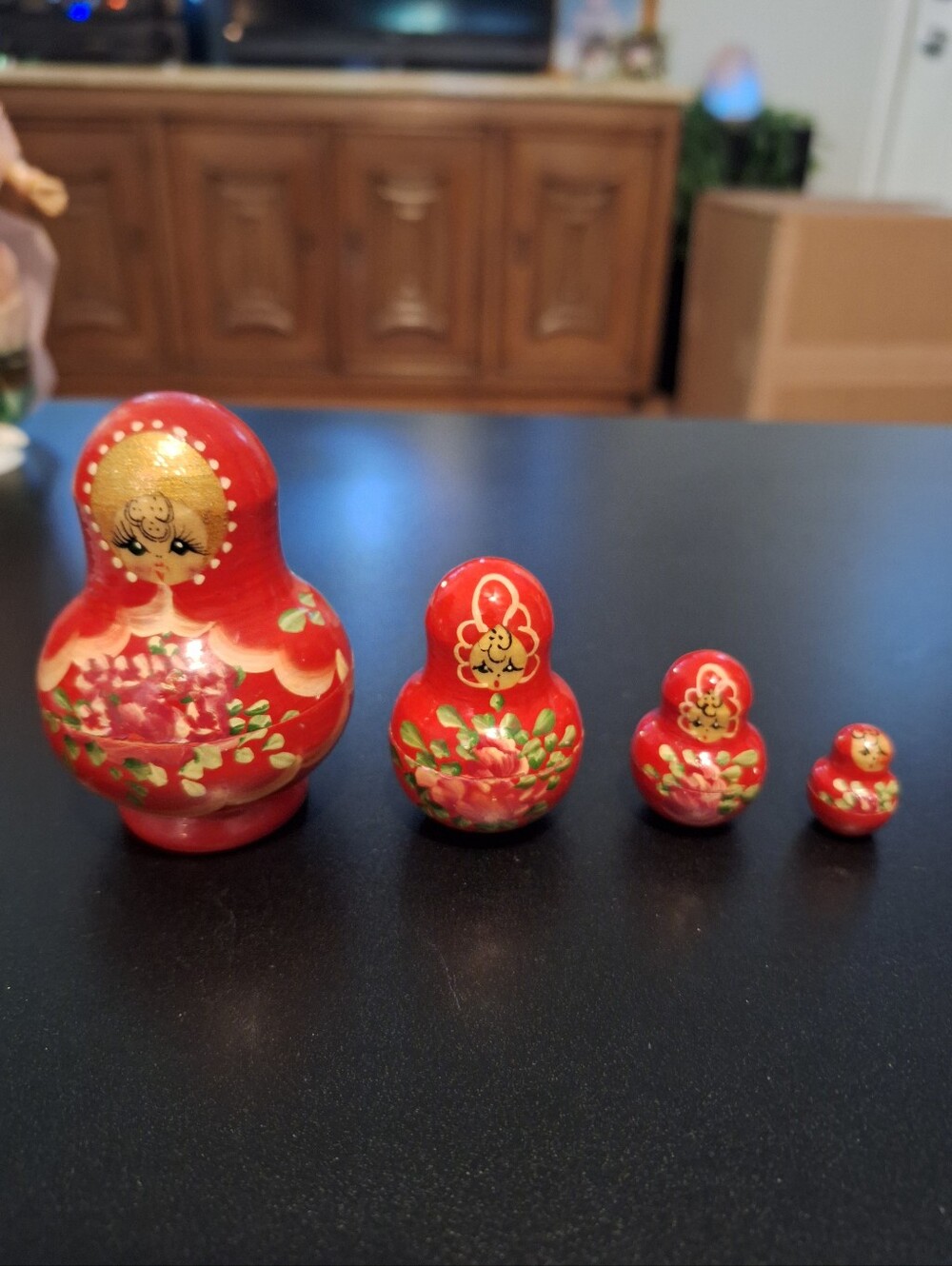 Red Hand-Painted Nesting Dolls (Matryoshka) - Brand Unknown
